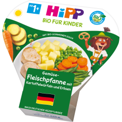 HiPP Bio Gemüse-Fleischpfanne mit Kartoffelwürfeln und Erbsen ab 1 Jahr 250 g 