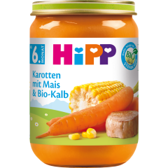 HiPP Bio Karotten mit Mais und Bio-Kalb ab 6. Monat 190 g 