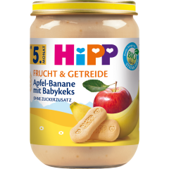 HiPP Bio Frucht & Getreide Apfel-Banane mit Babykeks ab 5. Monat 190 g 
