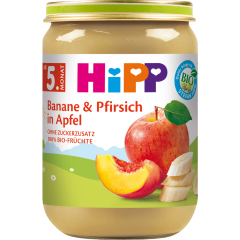HiPP Bio Banane & Pfirsich in Apfel nach 5. Monat 190 g 