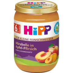 HiPP Bio Für Kleine Feinschmecker Mirabelle in Apfel-Pfirsich ab 6. Monat 190 g 