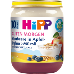 HiPP Bio Guten Morgen Müesli Blaubeere in Apfel-Joghurt ab 10. Monat 160 g 