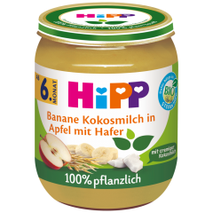 HiPP Bio 100% pflanzlich Banane Kokosmilch in Apfel mit Hafer 160 g 