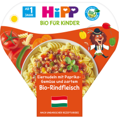 HiPP Bio Menü Eiernudeln mit Paprika-Gemüse & zartem Rindfleisch ab 1 Jahr 250 g 