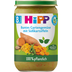 HiPP Bio 100 % pflanzlich buntes Gartengemüse mit Süßkartoffeln ab 8. Monat 220 g 