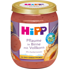HiPP Bio Pflaume in Birne mit Vollkorn 160 g 