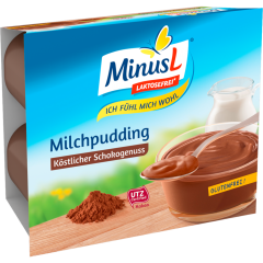 MinusL Laktosefrei Milchpudding Köstlicher Schokogenuss 4 x 125 g 