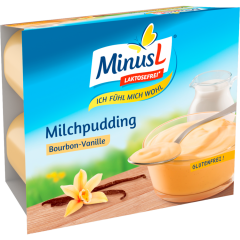 MinusL Laktosefrei Milchpudding Bourbon-Vanille 4 x 125 g 