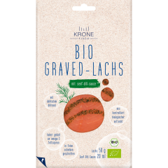 Krone Fisch Bio Graved Lachs mit Senf-Dill Sauce 50 g 