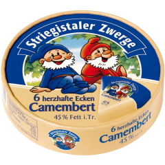 Striegistaler Zwerge Herzhafte Ecken Camembert 45 % Fett i. Tr. 250 g 