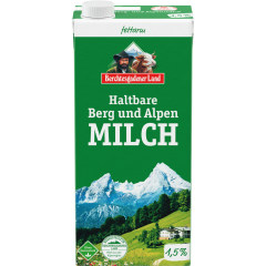 Berchtesgadener Land Haltbare Bergbauern Milch fettarm 1,5 % Fett 1 l 