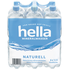 hella Mineralwasser Naturell - 6-Pack 6 x 1,5 l 