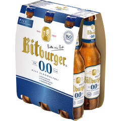 Bitburger 0,0 % Alkoholfreies Pils - 6-Pack 6 x 0,33 l 