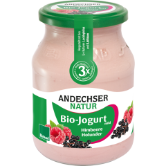 Andechser Natur Bio Jogurt mild Himbeere-Holunder 3,8 % Fett 500 g 