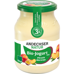 Andechser Natur Bio Jogurt mild Pfirsich Maracuja 3,7 % Fett 500 g 