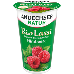 Andechser Natur Bio Lassi Jogurt-Drink Himbeere 3,5 % Fett 250 g 