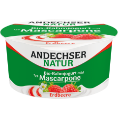 Andechser Natur Bio Rahmjoghurt mild Mascarpone Erdbeere 10 % Fett 150 g 