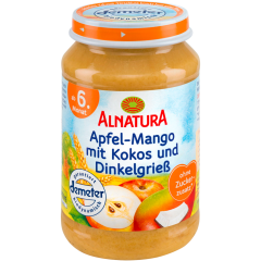 Alnatura Demeter Apfel-Mango mit Kokos und Dinkelgrieß ab 6. Monat 190 g 