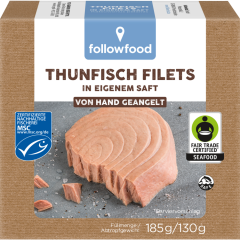 followfood MSC Thunfisch Filets in eigenem Saft 185 g 