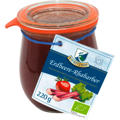 Kiebitzhof Bio Fruchtaufstrich Erdbeere-Rhabarber 220 g 