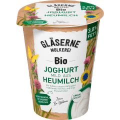 Gläserne Molkerei Bio Joghurt mild aus Heumilch 3,8 % Fett im Milchanteil 400 g 