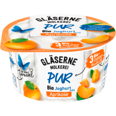 Gläserne Molkerei Bio PUR Joghurt Aprikose 3,8 % Fett 150 g 