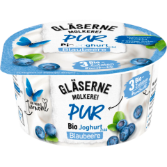 Gläserne Molkerei Bio PUR Joghurt Blaubeere 3,8 % Fett 150 g 