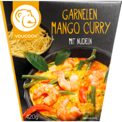 YOUCOOK Garnelen Mango Curry mit Nudeln 420 g 