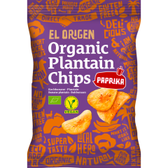 EL ORIGEN Bio Kochbananen Chips mit Paprika 80 g 