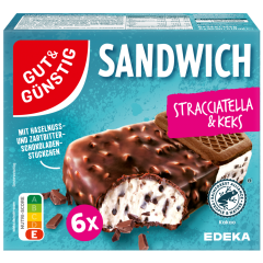 GUT&GÜNSTIG Sandwich Stracciatella & Keks, 6 Stück 6x85 ml 