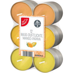 GUT&GÜNSTIG Duftmaxilichte Mango-Papaya 12 Stück 