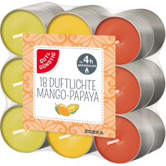 GUT&GÜNSTIG Duftlichte Mango-Papaya 18 Stück 