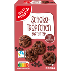 GUT&GÜNSTIG Faitrade Schokotröpfchen, Zartbitterschokolade 100 g 