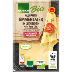 EDEKA Bio Allgäuer Emmentaler in Scheiben 45% Fett i. Tr. 150 g 