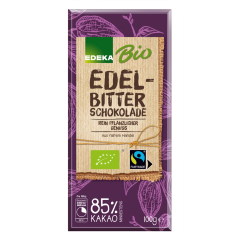 EDEKA Bio Fairtrade Edelbitterschokolade, 85 % Kakaoanteil 100 g 
