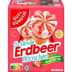 GUT&GÜNSTIG Vanille-Erdbeer-Hörnchen, 6 Stück 720 ml 