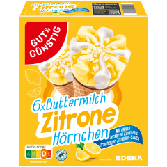 GUT&GÜNSTIG Buttermilch-Zitrone-Hörnchen, 6 Stück 6 x 120 ml 
