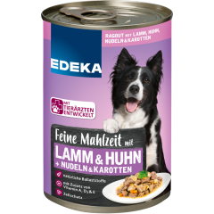 EDEKA Feine Mahlzeit mit Lamm, Huhn, Nudeln & Karotten 400 g 
