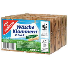 GUT&GÜNSTIG Wäscheklammern Holz 50 Stück 
