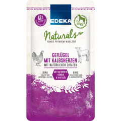 EDEKA Naturals Hunde Premium - Mahlzeit Geflügel mit Kalbsherzen,Naturreis, Kürbis & Distelöl 125 g 