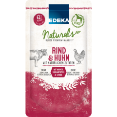 EDEKA Naturals Hunde Premium - Mahlzeit Rind & Huhn mit Süßkartoffel, Mango & Leinöl 125 g 