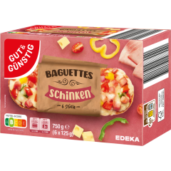 GUT&GÜNSTIG Pizza-Baguettes Schinken 750 g 