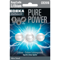 EDEKA zuhause Lithium Knopfzellen CR2016 3 Stück 