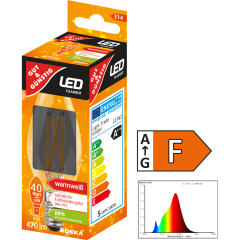 GUT&GÜNSTIG LED Filament Kerze E14, 470 Lumen, 4,8 Watt 1 Stück 