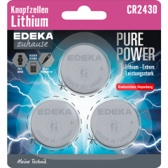 EDEKA zuhause Lithium Knopfzellen CR2430 3 Stück 