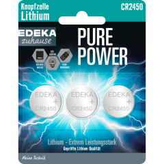 EDEKA zuhause Lithium Knopfzelle CR2450 3 Stück 