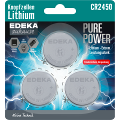 EDEKA zuhause Lithium Knopfzellen CR2450 3 Stück 