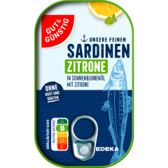 GUT&GÜNSTIG Sardinen mit Zitrone 125 g 