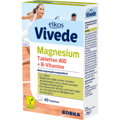 elkos Vivede Magnesium Tabletten 400 + B-Vitamine 60 Stück 