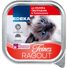 EDEKA Feines Ragout mit Huhn & Truthahn in Tomatensauce 100 g 